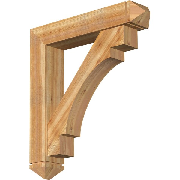 Ekena Millwork Merced Arts and Crafts Rough Sawn Bracket w/ Offset Brace, Western Red Cedar, 8"W x 40"D x 44"H BKT0806X40X44MRC03RWR - main